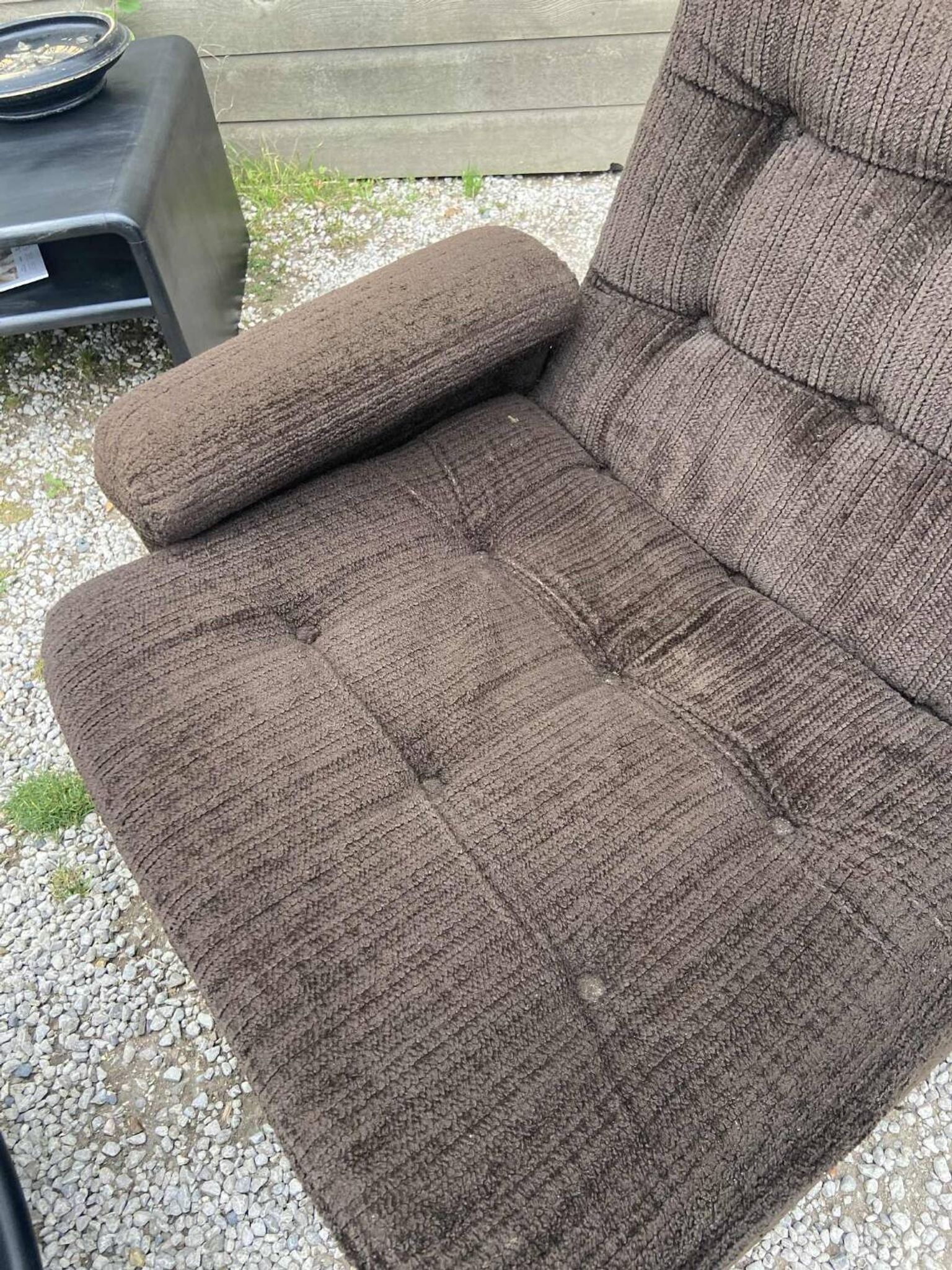 Vintage Space Age brown velvet sofa