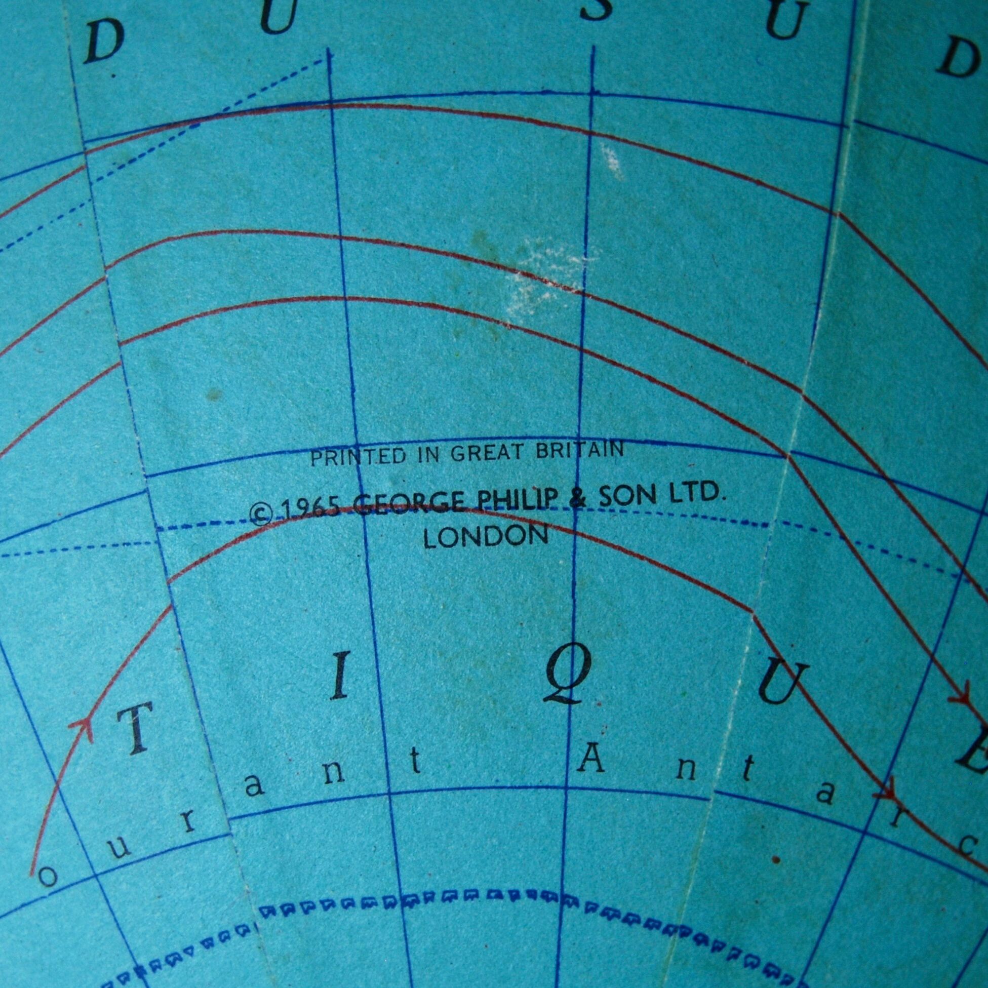 Globe terrestre vintage 1965