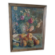 19th century oil painting on canvas fruit vase with flowers