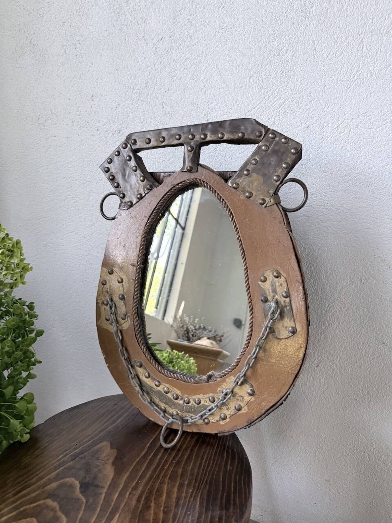 Brutalist handcrafted mirror "horse"