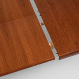 Midcentury Danish extendable dining table in teak 1960s - rounded corners and butterfly extension