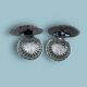 Duo de beurriers vintage en forme de coquillage – inox et verre