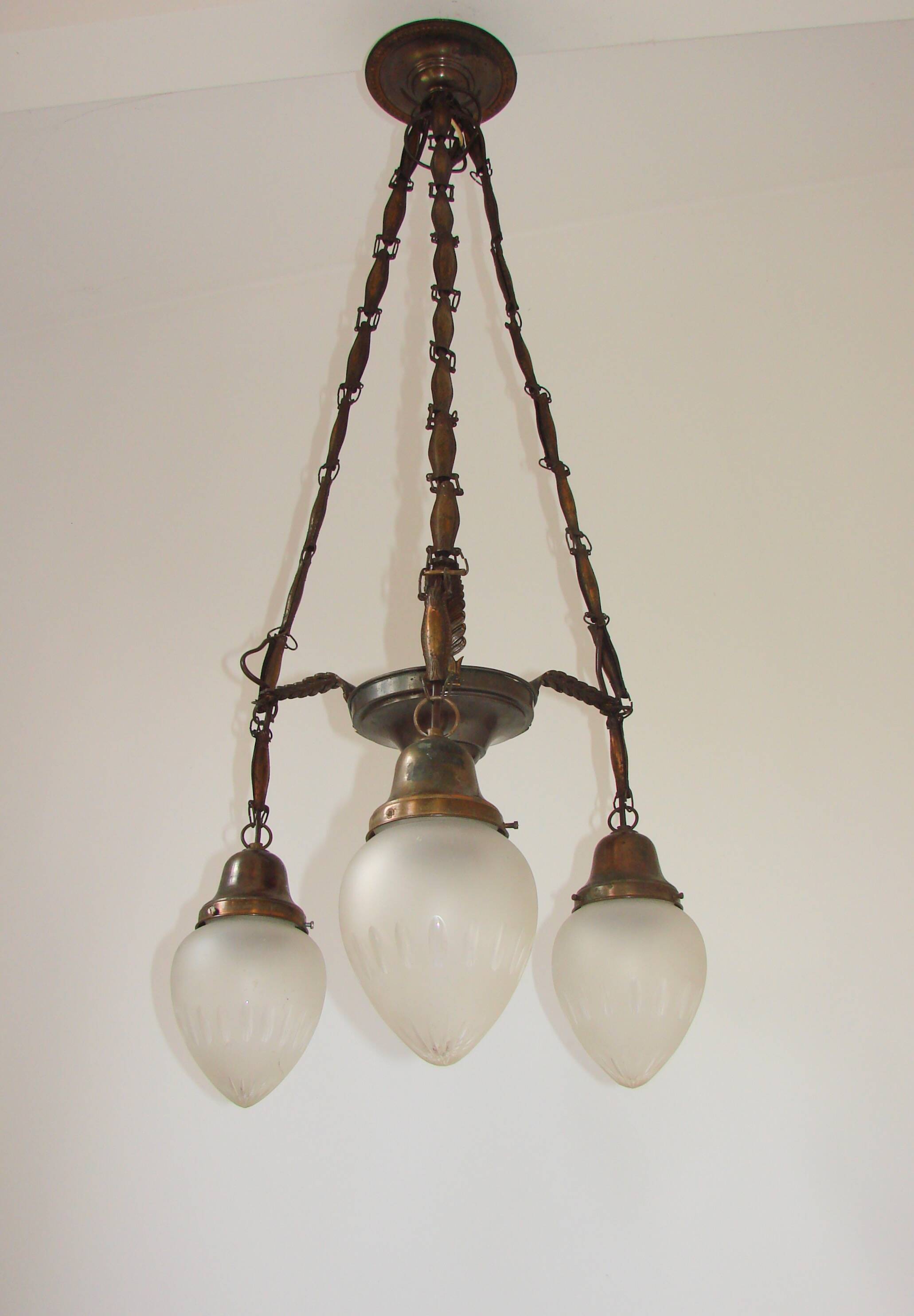 An Art Deco chandelier from the 1930s