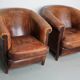 Fauteuil Club Vintage en Cuir Couleur Cognac, Pays-Bas, Set de 2