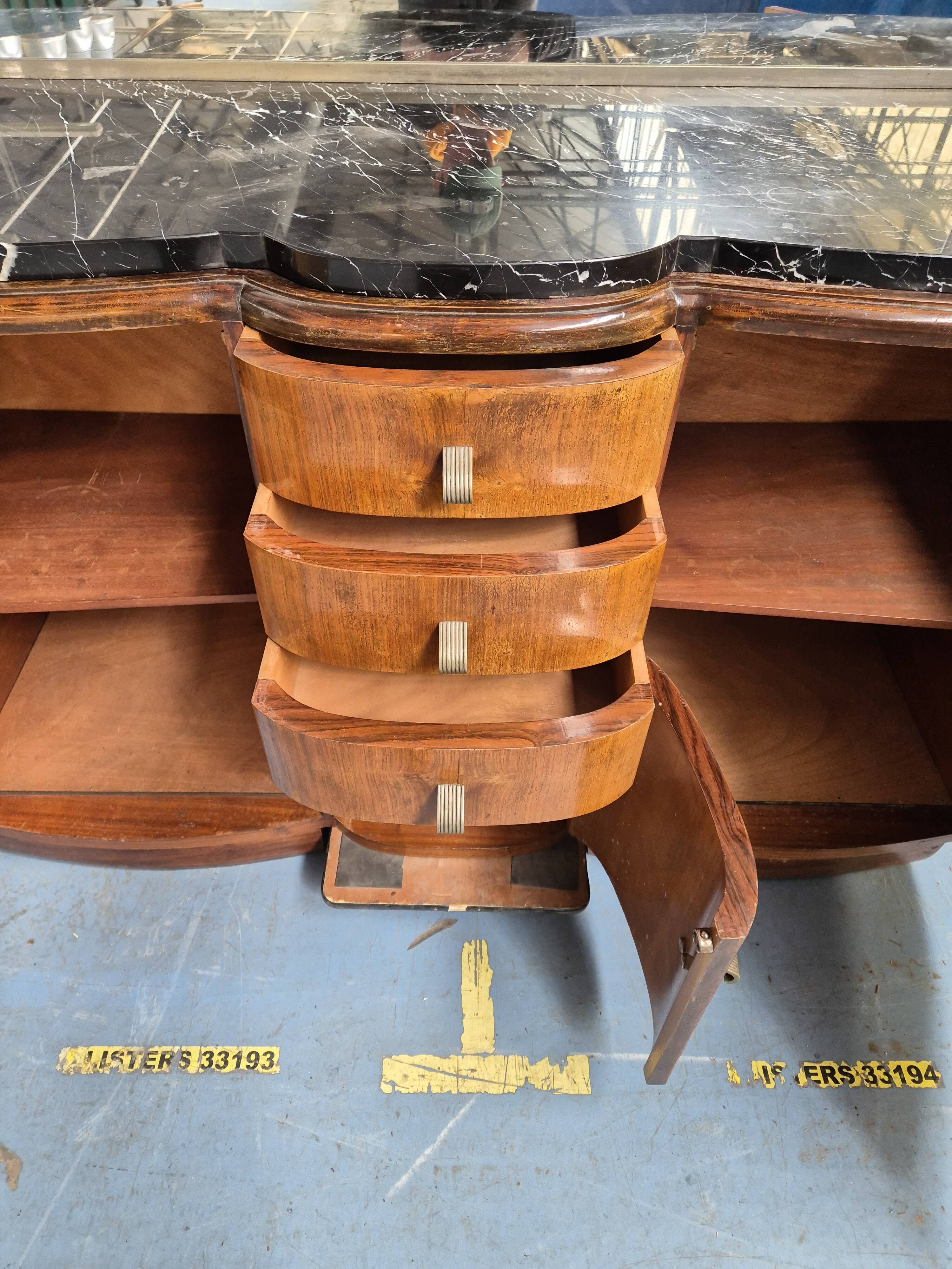 Marble top sideboard with mirror