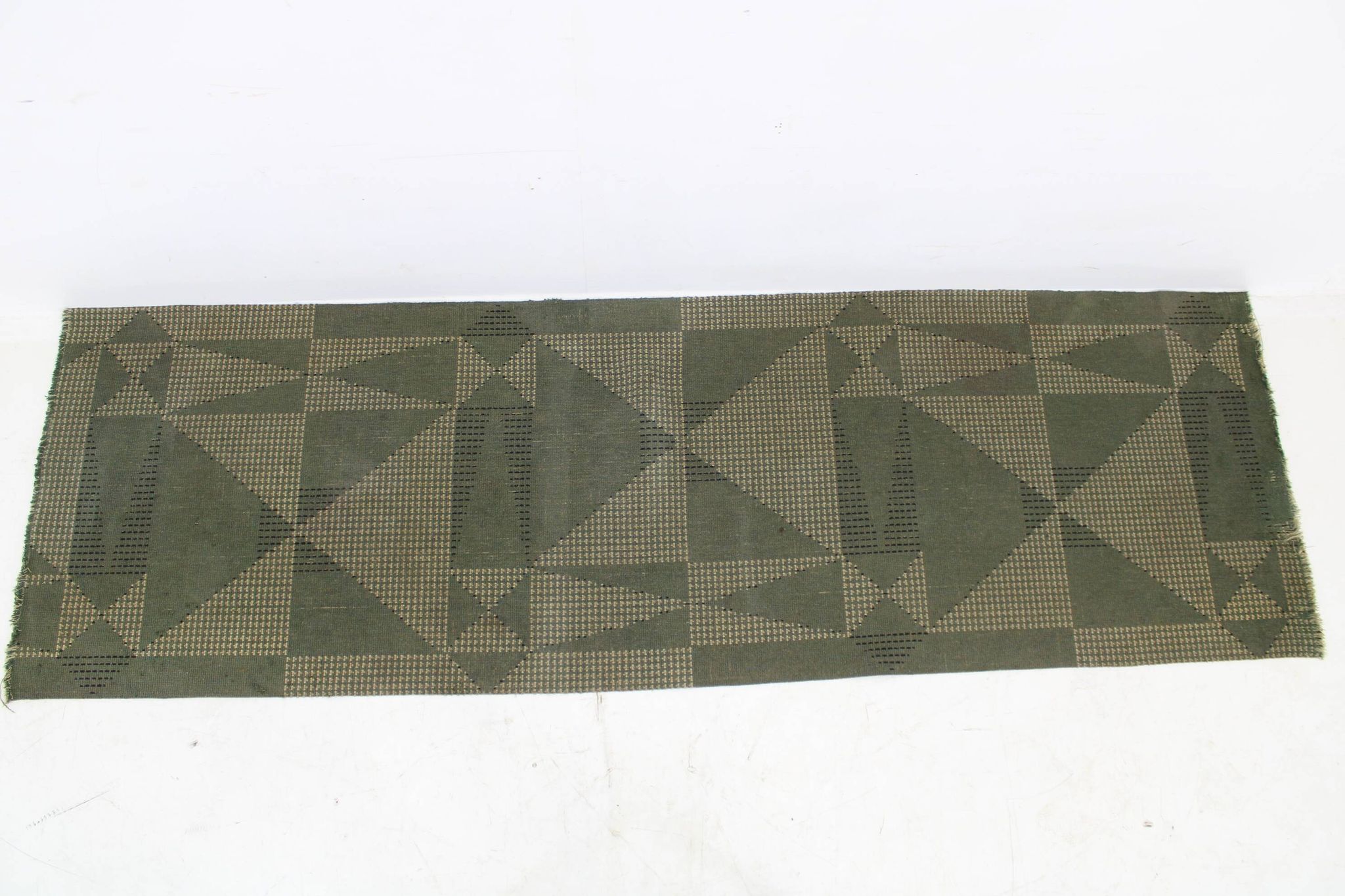 1950s Abstract Wool Hallway Carpet or Rug, Czechoslovakia