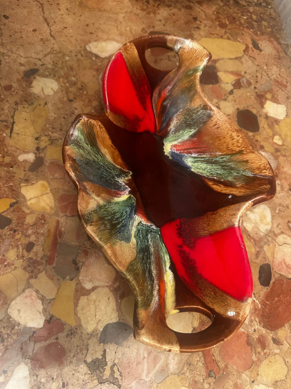 Vintage ceramic bowl / pocket bowl attributed to Vallauris.