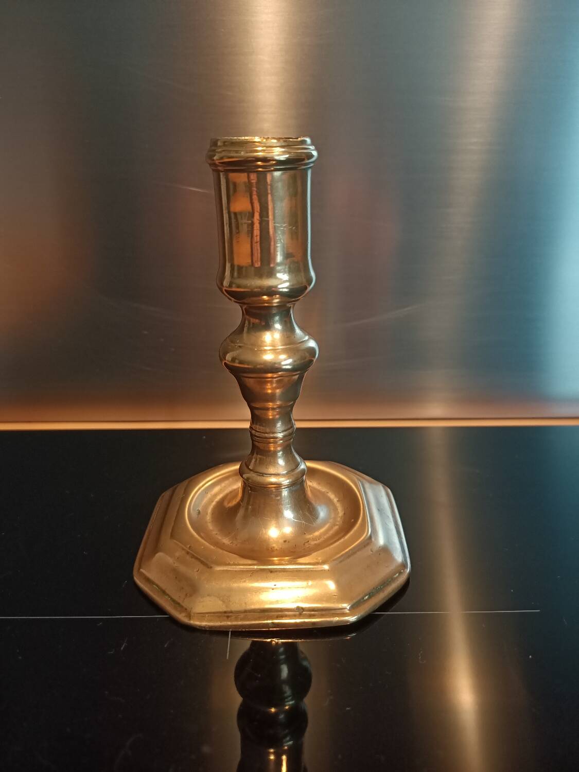 18th century bronze candle holder