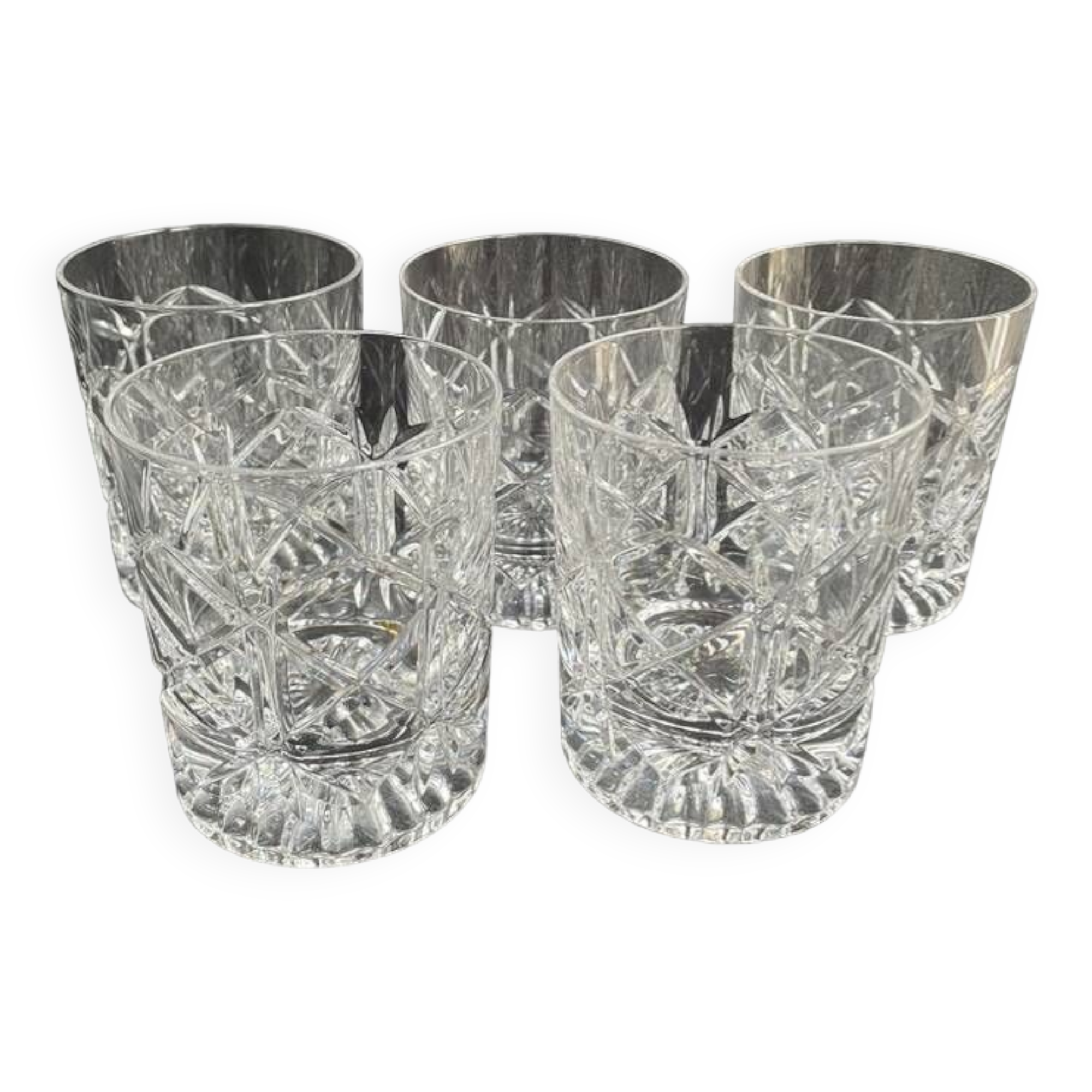 5 Whiskey glasses – Cut crystal