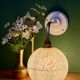 Vintage glass globe wall light in yellow and silver from Clichy.