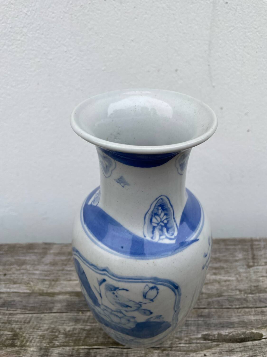 Asian blue and white ceramic vase