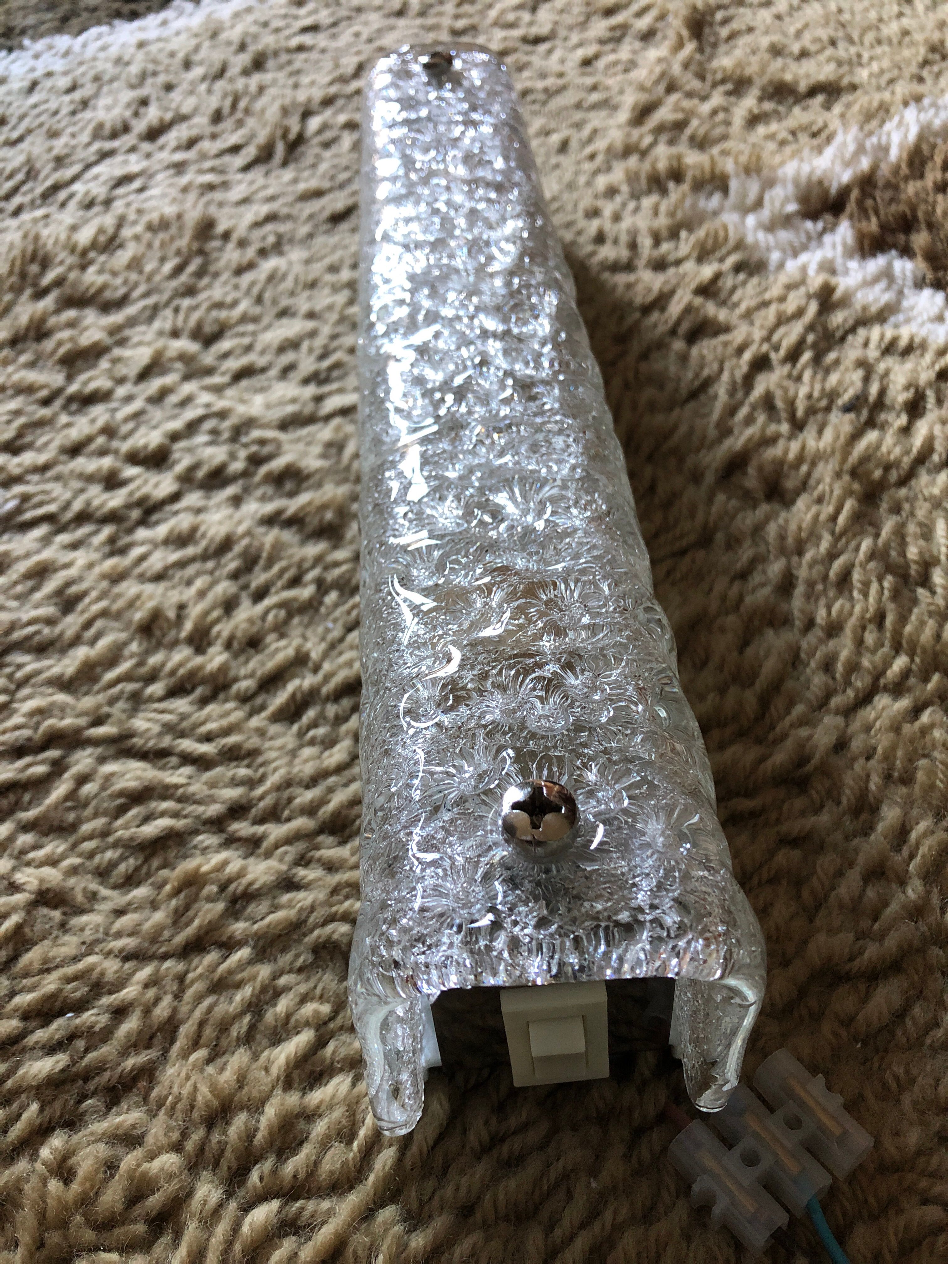 Glass wall applique effect ice by JT Kalmar Austria circa 1950