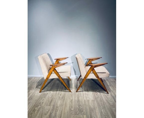 Paire de fauteuils vintage Bunny de J. Chierowski 1960