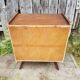 Old Chest of Drawers Drawer + Doors Wood Feet Compass 70s Vintage