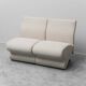 Pair of vintage fabric armchairs from the 1970s modernist period
