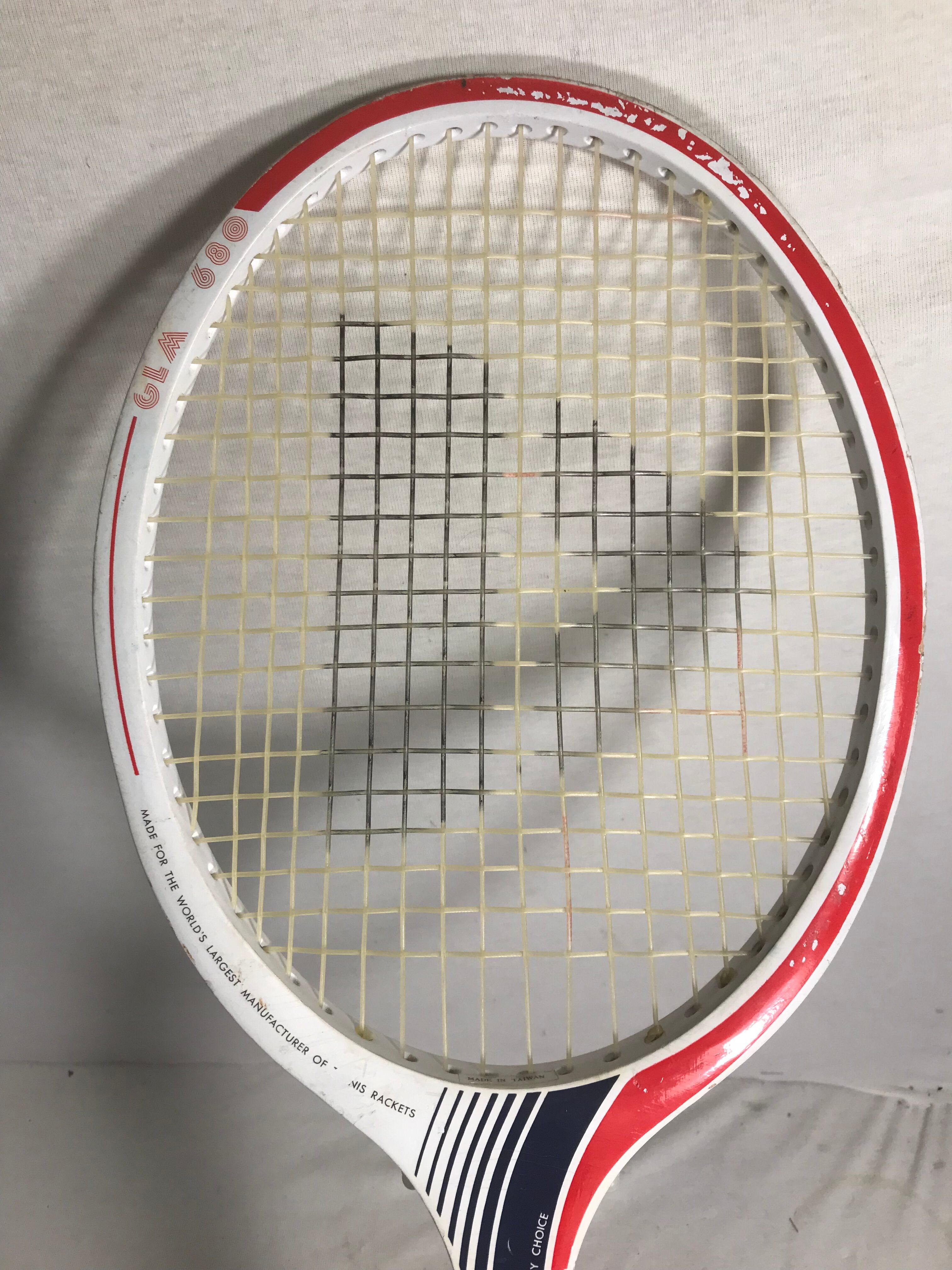 Racquet tennis old donnay glm 680 wood + leather + protection marco vintage