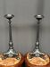 Pair of massive cast iron candlesticks in Renaissance style.