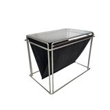 Max Sauze studio - side table - magazine rack - metal - glass - 70s