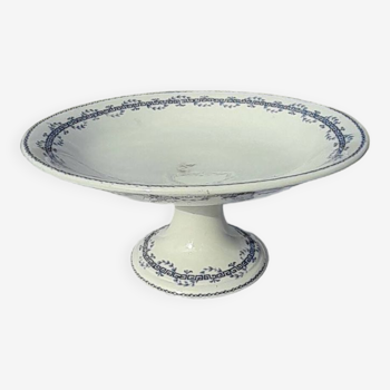 Compote bowl in opaque Gien porcelain, Austerlitz model Terre de fer diam.