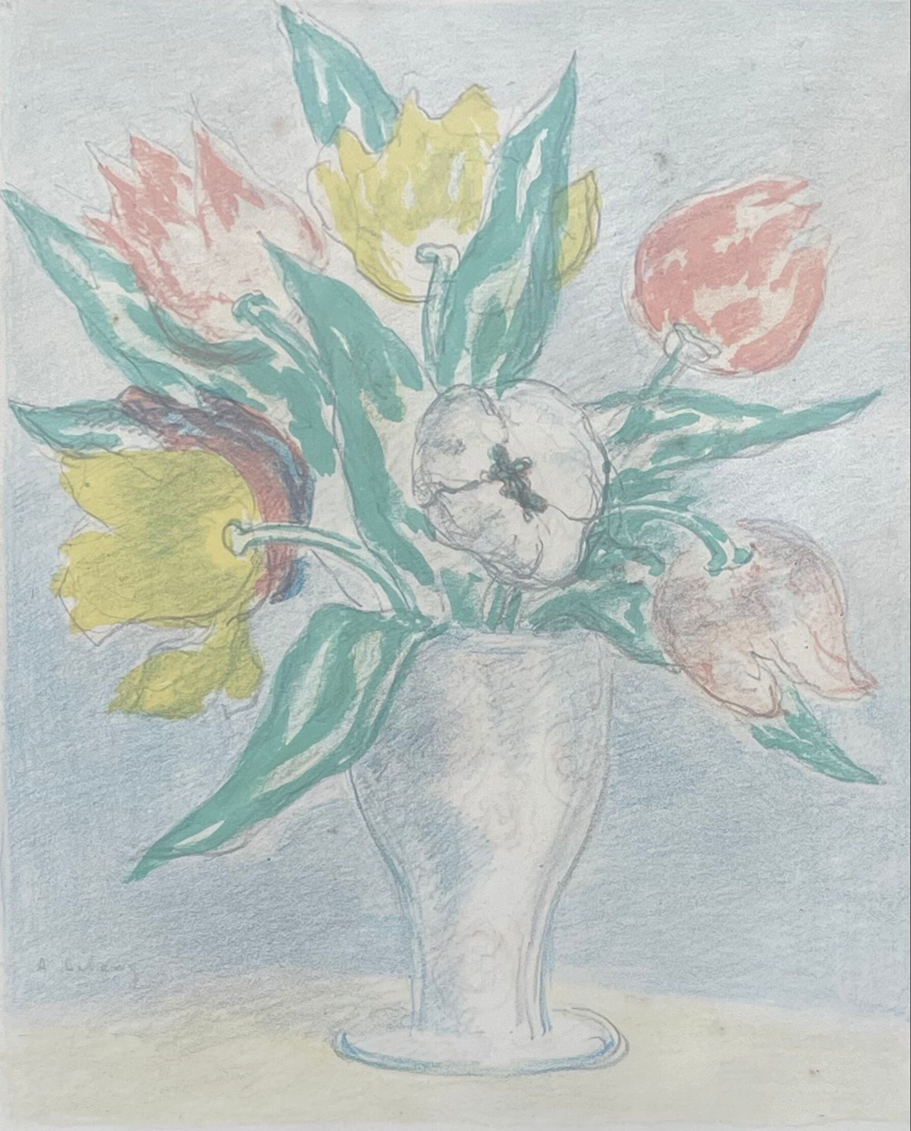 Painting watercolor still life with flowers Matisse, Dufy early twentieth century