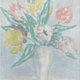 Painting watercolor still life with flowers Matisse, Dufy early twentieth century