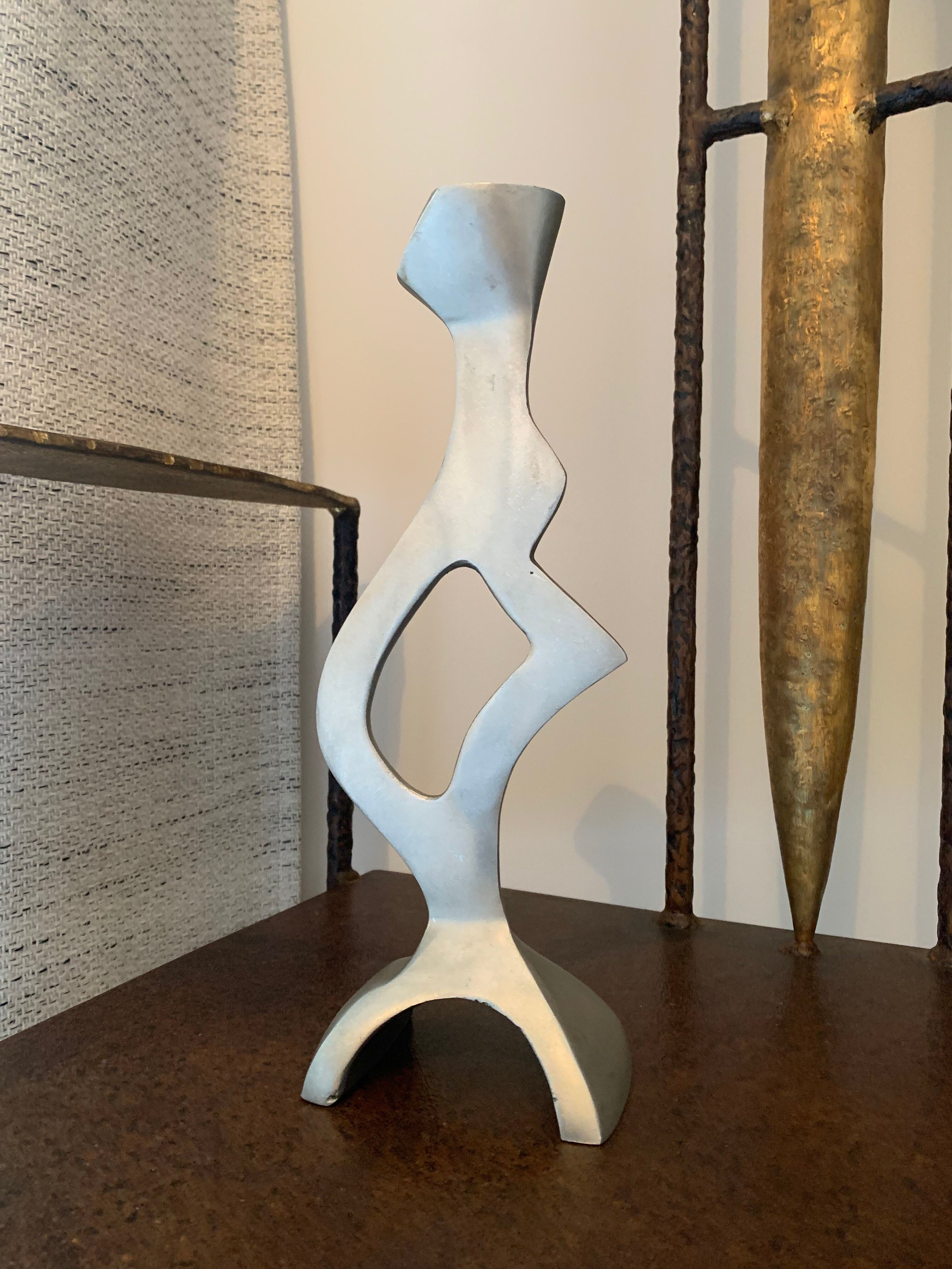 Free-form aluminum candle holder, 1970