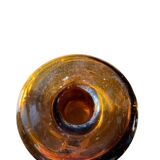 Pair of eglomised glass candle holders