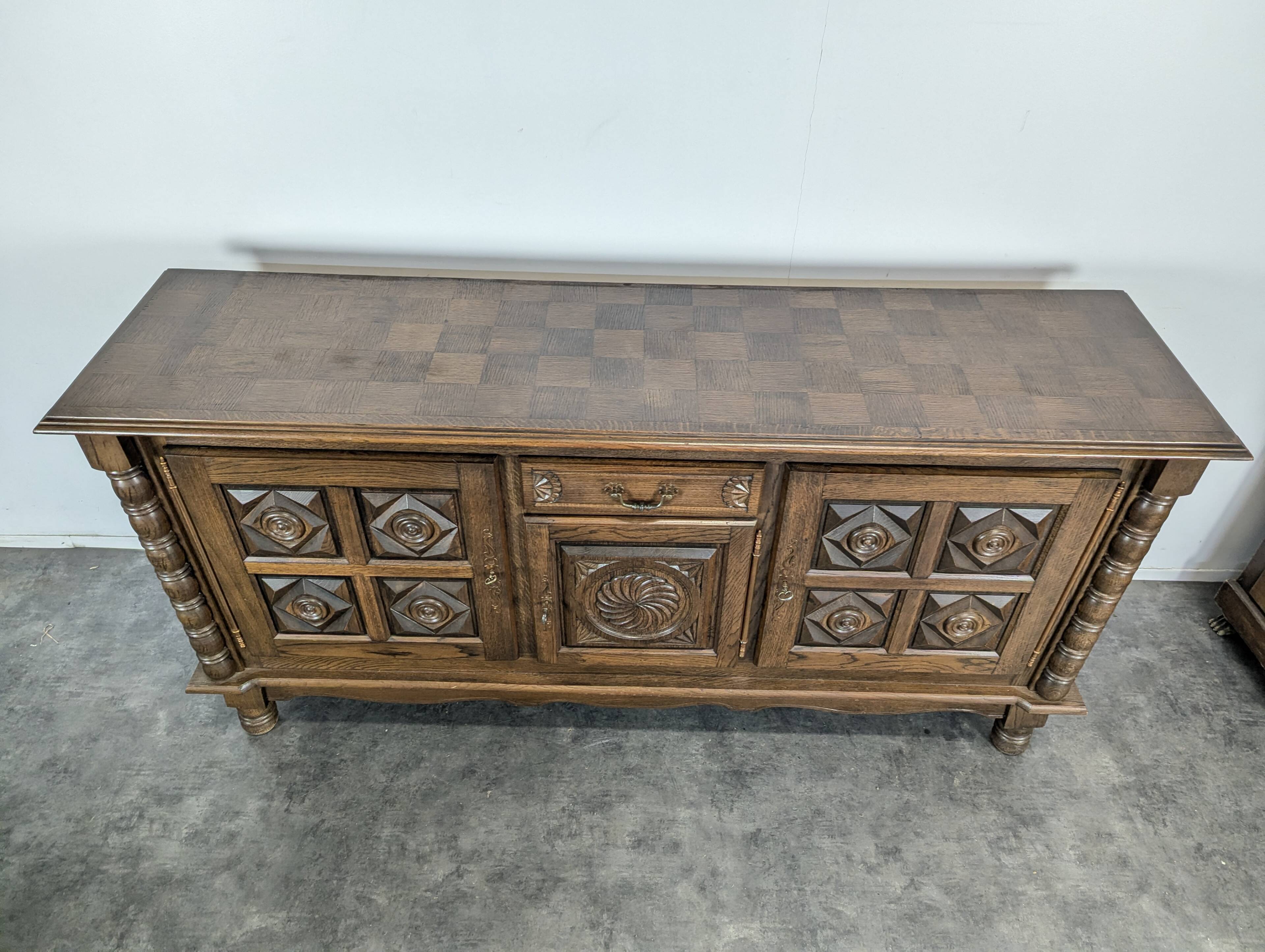 Brutalist sideboard in the spirit of Dudouyt.