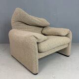 Vico Magistretti Maralunga reupholstered lounge chair for Cassina, 1980s