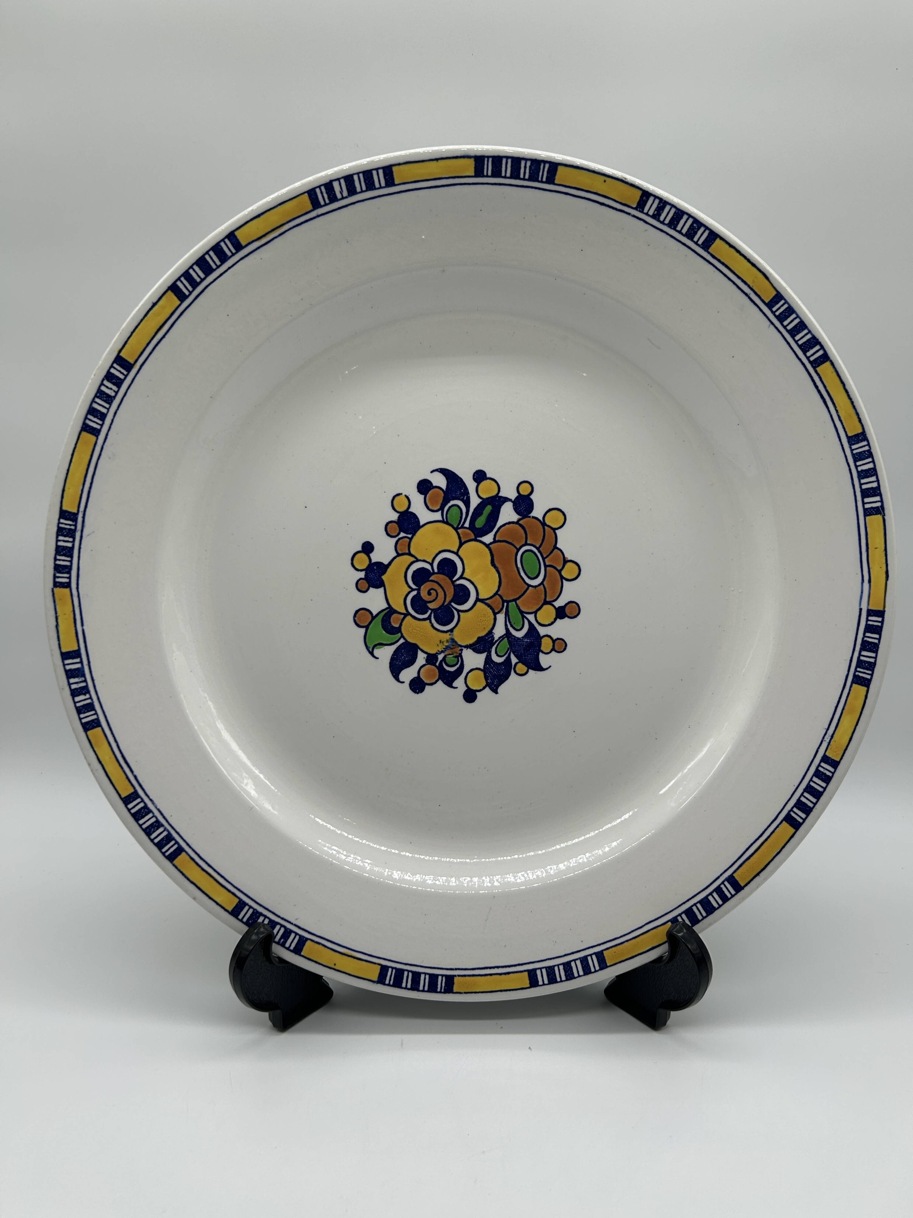 Large art deco plate - boch freres - d1049