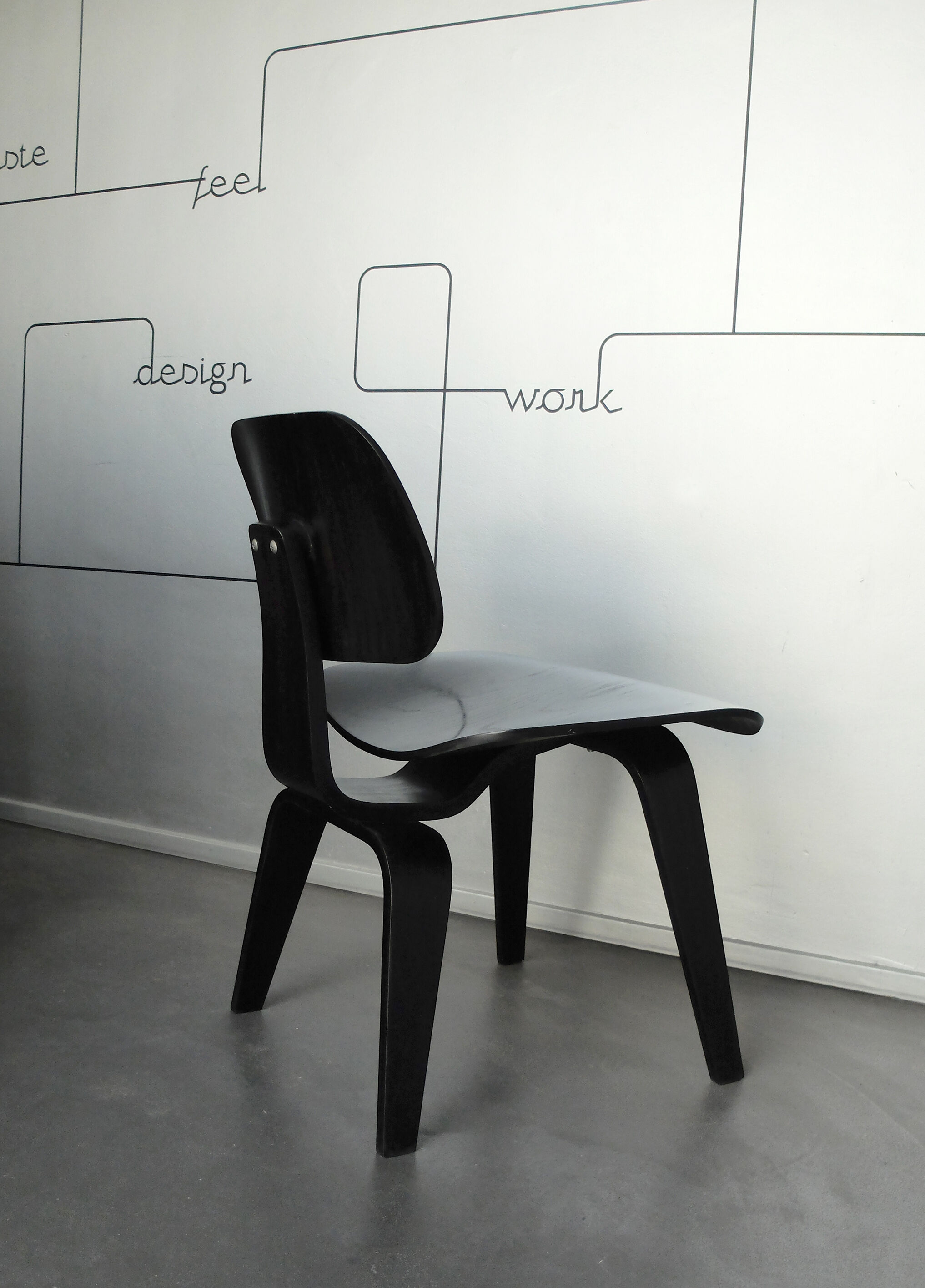 Black DCW chair by Charles & Ray Eames for Herman Miller, 1980