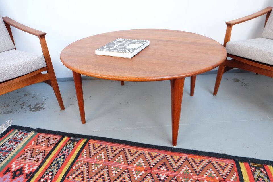 Table basse Wikkelso, teck, années 1960/70, Danemark