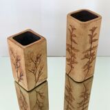 Pair of ceramic vases by Raymonde Leduc, Vallauris 60s