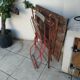 Table and 4 Bistro Guinguette chairs, antique circa 1900.
