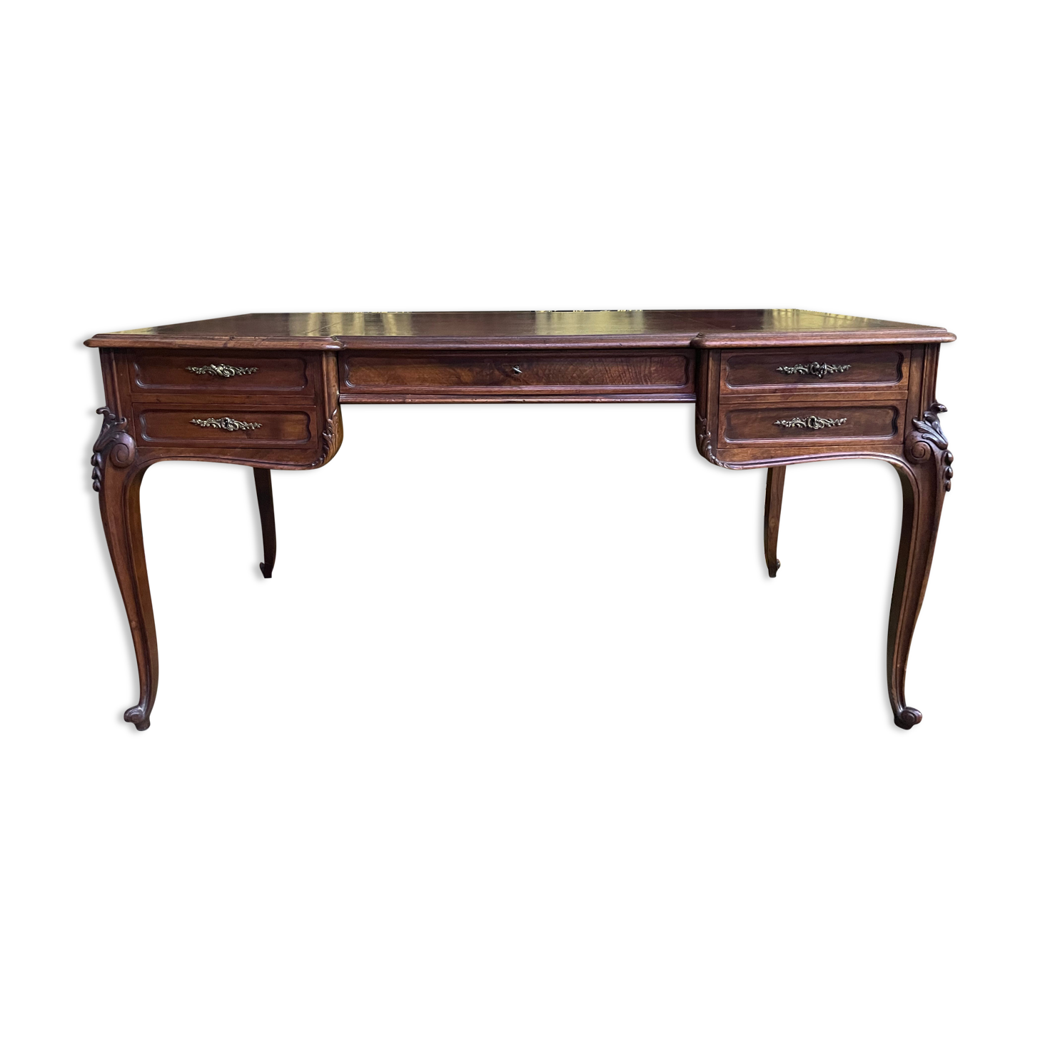 Louis XV walnut style flat desk