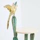 Brass cactus and parrot sculpture console Alain Chervet 1989
