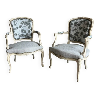 Pair of Louis XV convertible armchairs