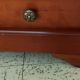 Louis Philippe style coffee table in cherry wood with large drawers.