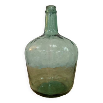 Grande dame-jeanne en verre verte XXL vintage 10 litres//Jeune