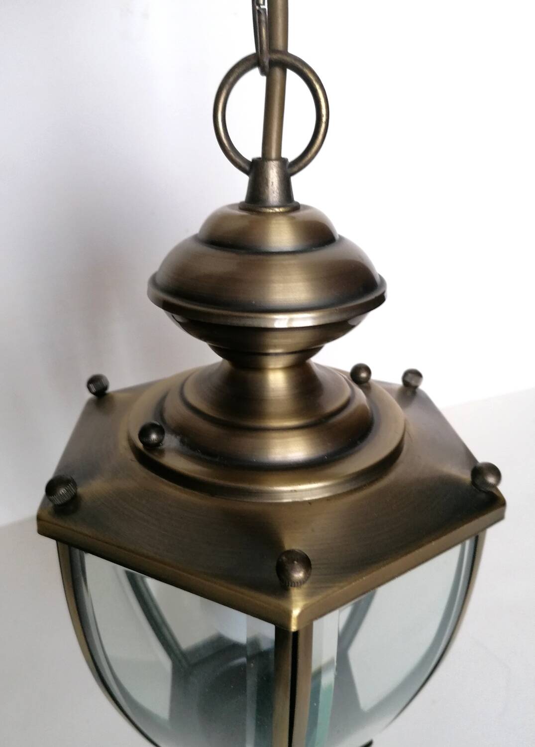 Suspension lanterne verres biseautés 6 faces