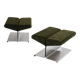 Pair of ottomans by Paul Geoffroy, brushed steel and alcantara, 1975