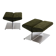 Pair of ottomans by Paul Geoffroy, brushed steel and alcantara, 1975