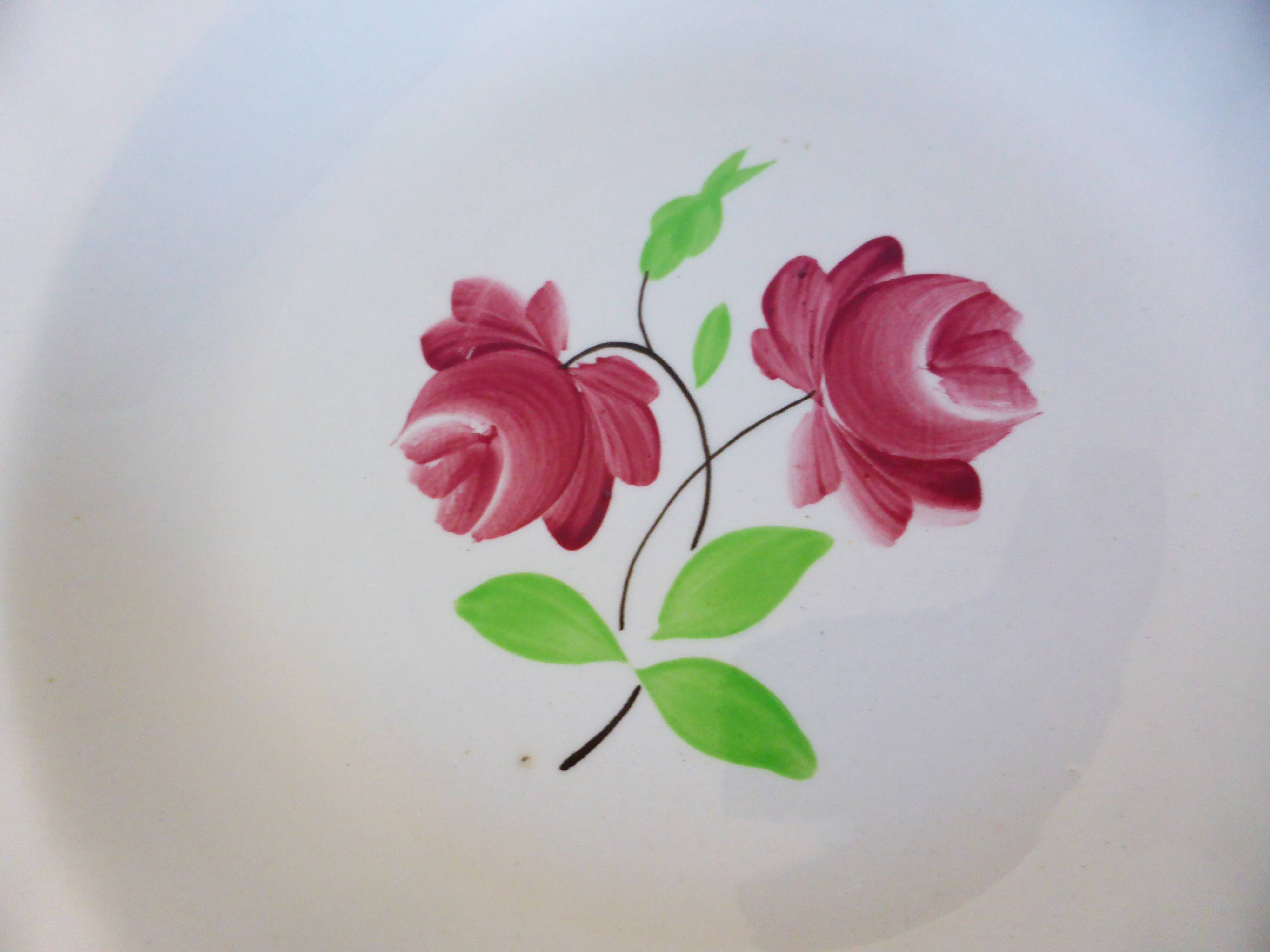 4 K and G Luneville soup plates, Rose Mai model 2106204