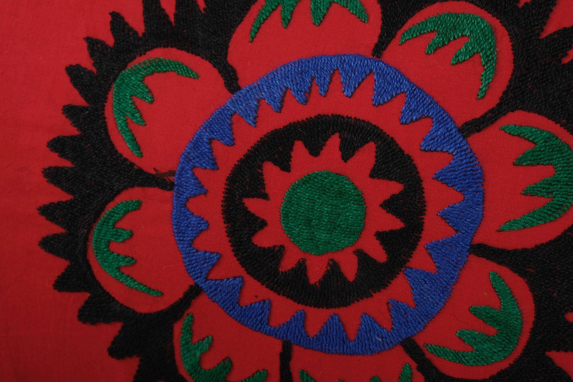 Vintage embroidered cushion cover 36x76 cm