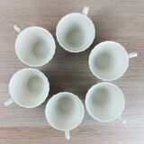 6 cups & saucers faience english