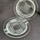 2 art deco glass ashtrays