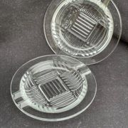 2 cendriers art déco verre