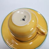 Petit déjeuner Luneville jaune tasse et sous tasse