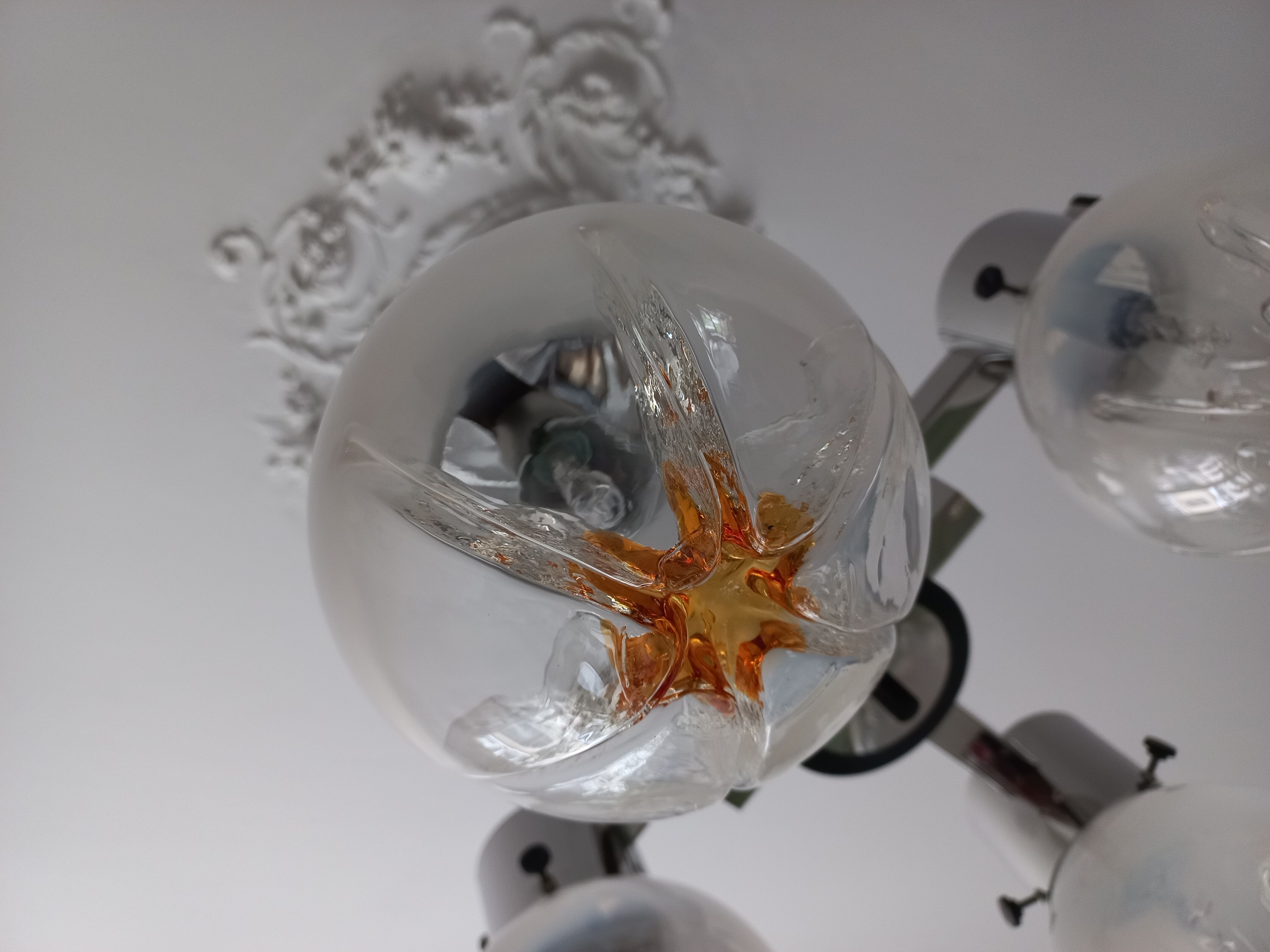 Chandelier in Murano glass for Mazzega