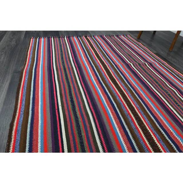 1970s Vintage Turkish Oushak Handmade Wool Cotton Pink Runner Rug 131x280